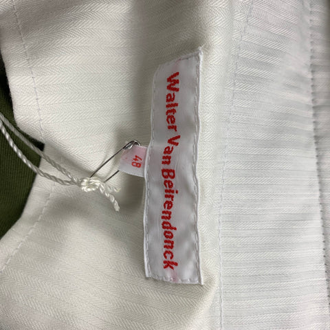 WALTER VAN BEIRENDONCK FW 17 Size 32 Olive Cotton Button Fly Dress Pants