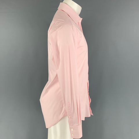 MICHAEL BASTIAN for BARNEY'S NEW YORK Size M Pink White Stripe Cotton Blend Long Sleeve Shirt
