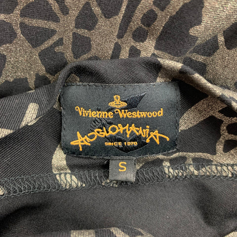 VIVIENNE WESTWOOD ANGLOMANIA Size S Black Silver Viscose Blend Abstract Dress