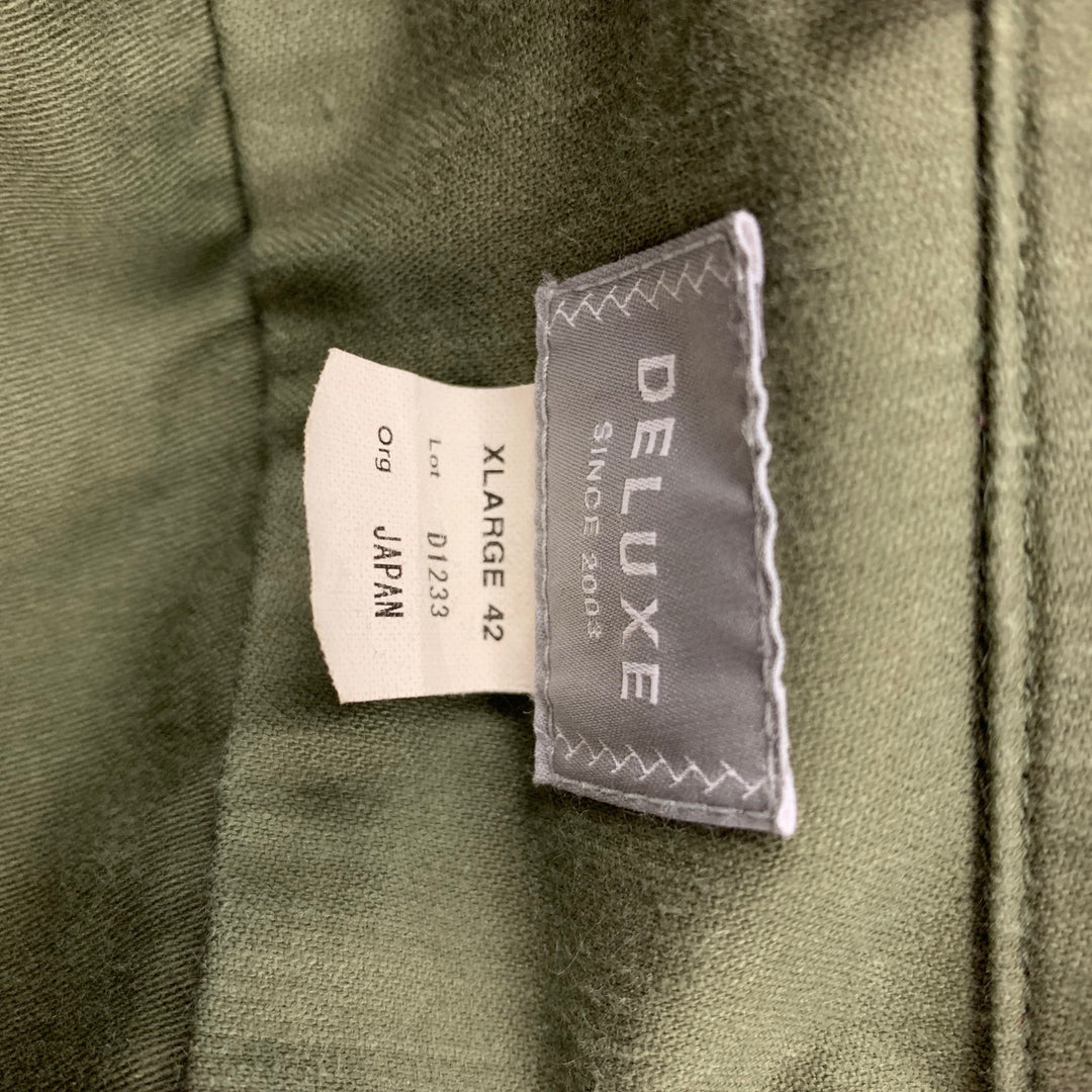 DELUXE Size XL Olive Cotton Military Jacket