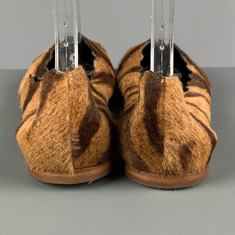 CHLOE Size 8.5 Brown Animal Print Calf hair Ballet Flats