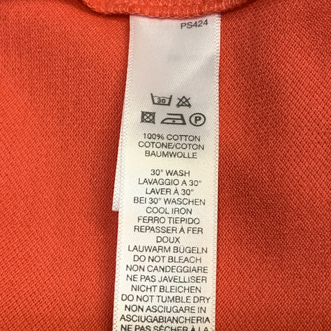 PAUL SMITH Size M Orange Pique Buttoned Embroidery POLO