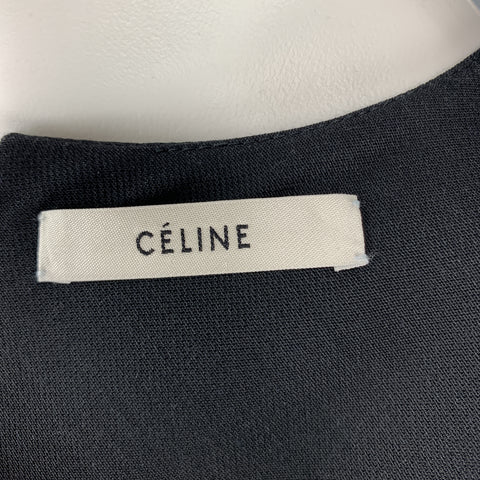CELINE Size 2 Black Structured Sleeveless A Line Shift Dress