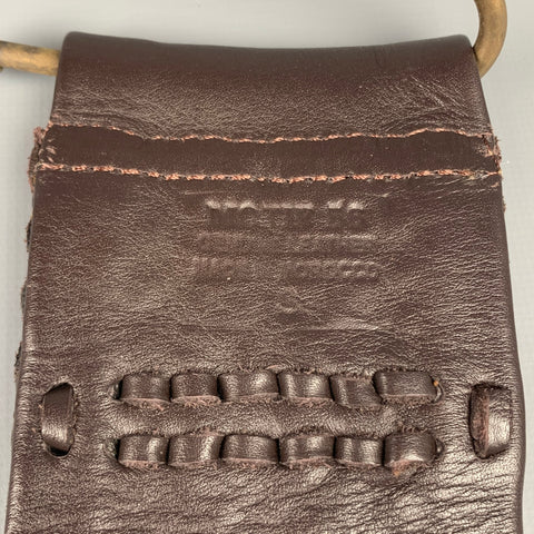 NO BRAND Size S Brown Textured Leather Stretch Belt