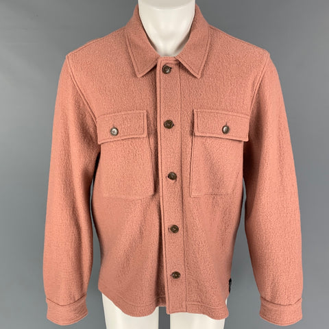 TODD SNYDER Size M Rose Textured Wool Blend Shirt Jacket Long Sleeve Shirt