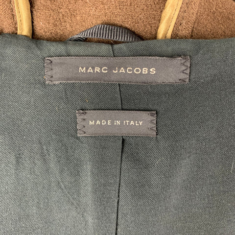 MARC JACOBS Chest Size 42 Size 42 Brown Wool Hooded Coat