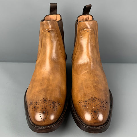 PAUL STUART Size 11 Tan Antique Leather Pull On Boots