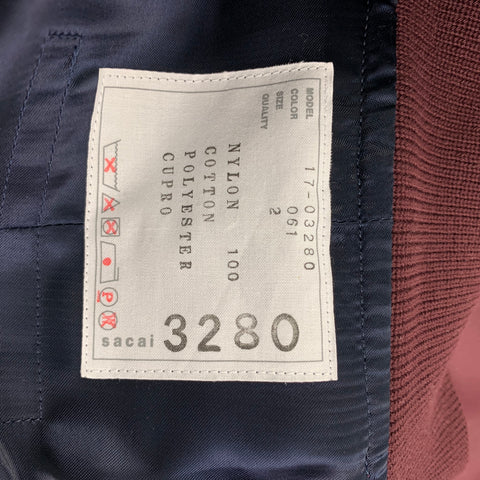 SACAI Cazadora Bomber MA-1 Nylon Burdeos Talla S