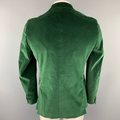 PAUL SMITH Size 42 Regular Green Velvet Notch Lapel Sport Coat