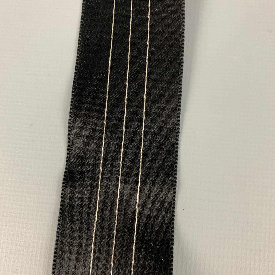 VINTAGE Black Burgundy Fabric Leather Suspenders