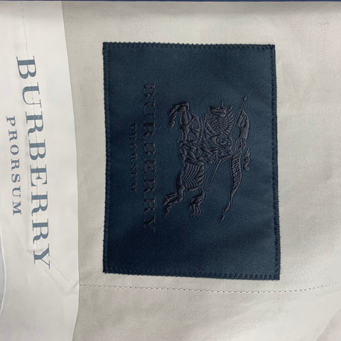 BURBERRY PRORSUM Spring 2014 Size 42 Navy Blue Coated Cotton Hooded Jacket