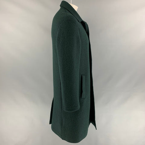 HARRIS WHARF LONDON Size 42 Forest Green Textured Wool Coat