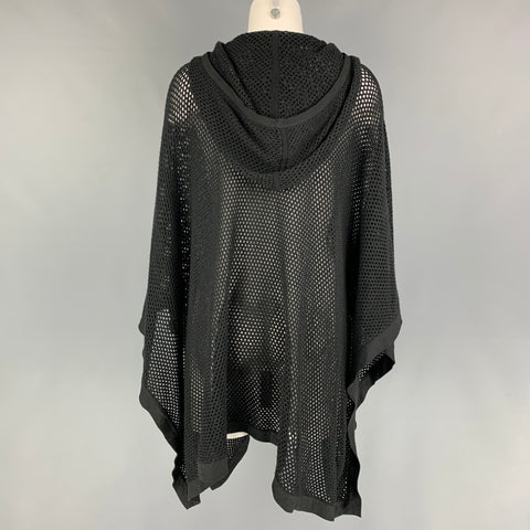 RALPH LAUREN Collection Size M/L Black Cotton Mesh Poncho Cape