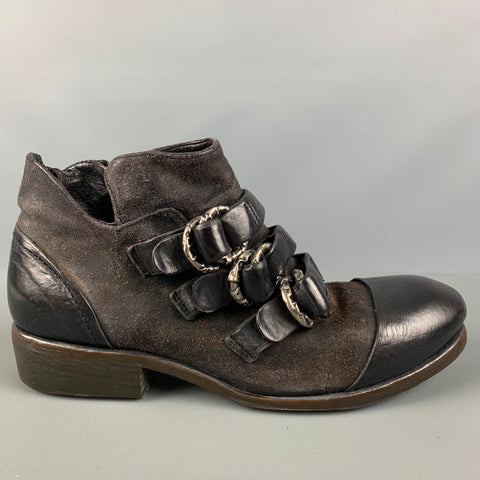 NYLO Size 10 Brown Leather Side Zipper Boots
