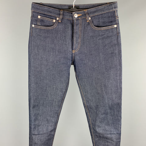 A.P.C. Size 29 Indigo Contrast Stitch Denim Button Fly Jeans