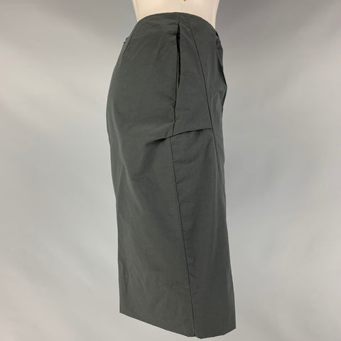 MARNI Size 2 Slate Cotton & Nylon Abstract Pencil Skirt