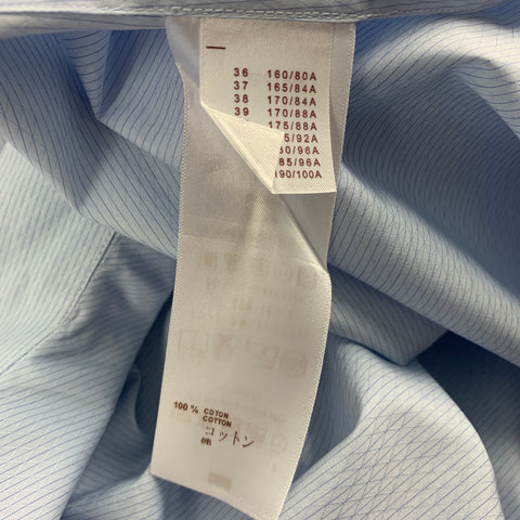 LOUIS VUITTON Size L Light Blue Print Cotton Fitted Long Sleeve Shirt