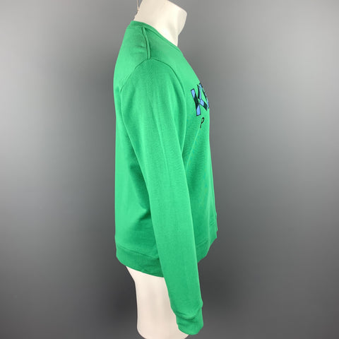 KENZO Size M Green Patch Cotton Crew-Neck Sweatshirt