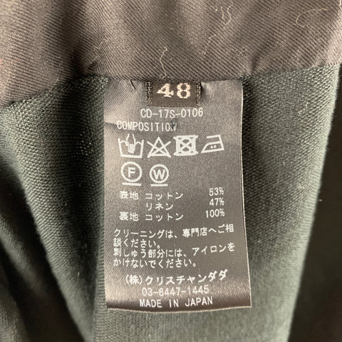 CHRISTIAN DADA Chest Size 38 Size 38 Black Solid Cotton / Linen Military Jacket