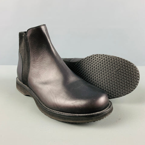 YOHJI YAMAMOTO Size 10 Black Leather Mixed Materials Boots