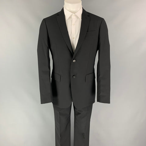 JOHN VARVATOS Hampton Size 38 Black Wool / Mohair Single Breasted Notch Lapel Suit
