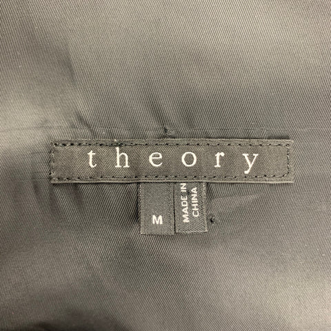 THEORY Size M Black Wool Blend Hidden Placket Coat