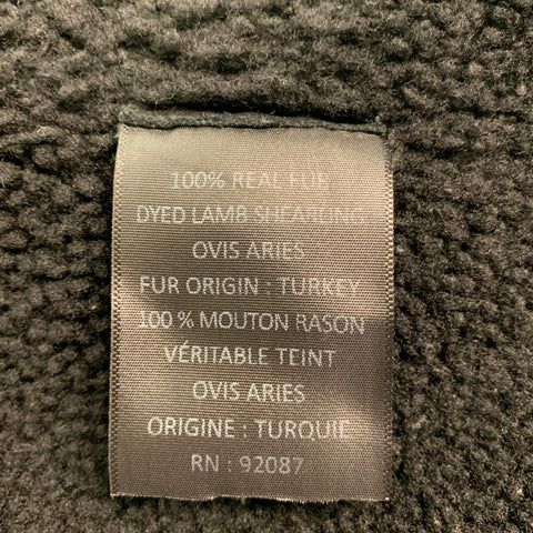 SAKS FIFTH AVENUE Size 42 Black Solid Shearling Zip Up Jacket