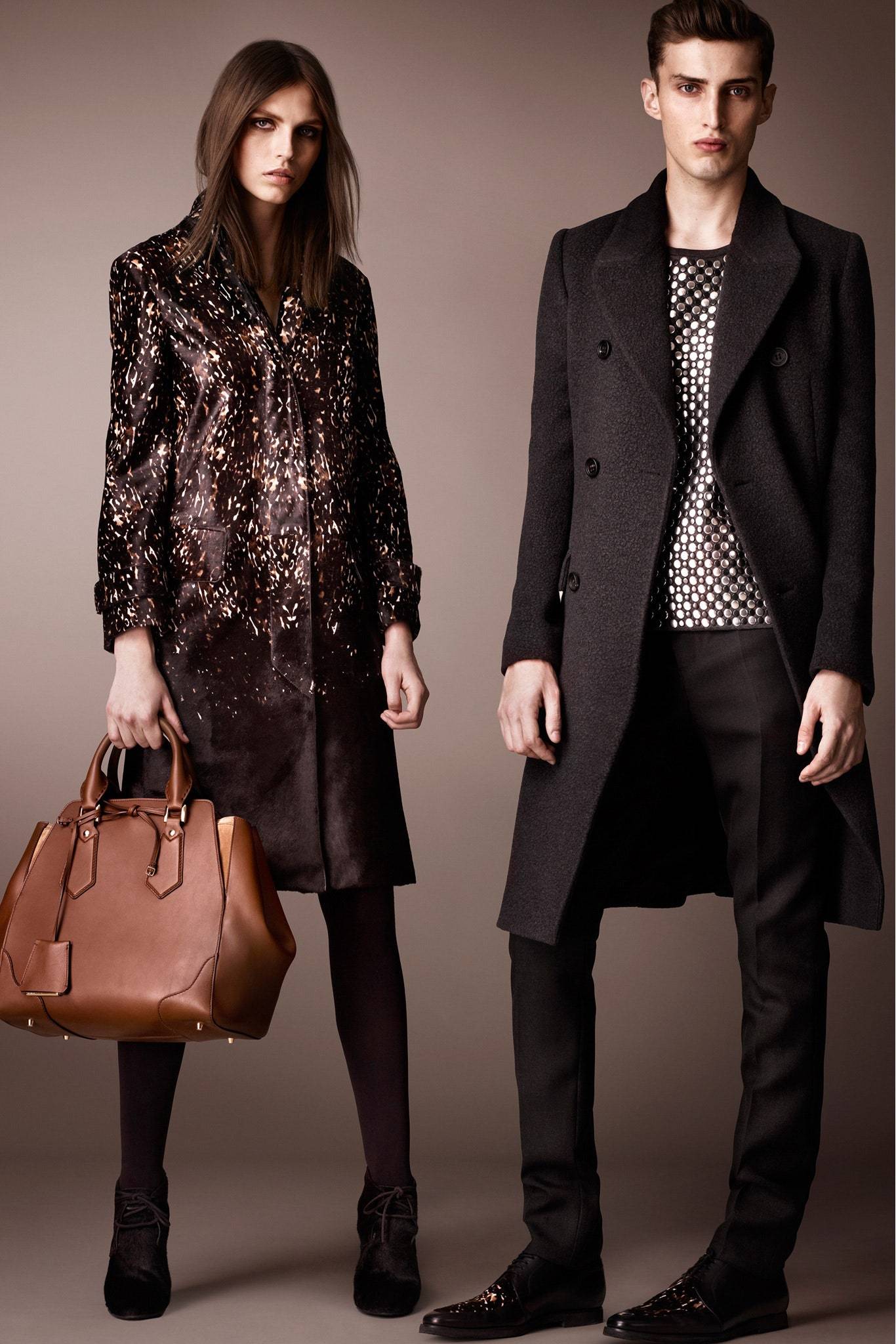 BURBERRY PRORSUM Pre-Fall 2013 Size 8 Brown & Tan Calf Hair Animal