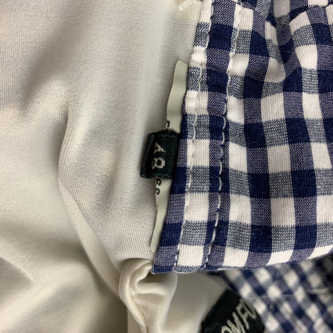 TOM FORD Size 32 Navy & White Gingham Swim Trunks