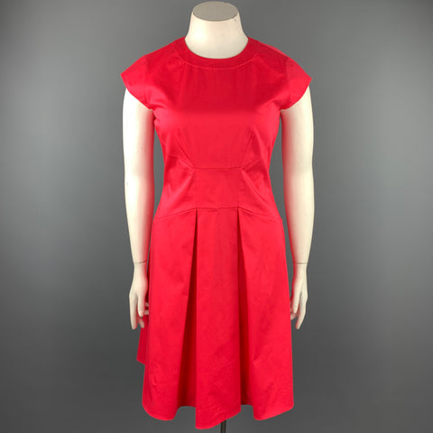 KATE SPADE Taille 12 Robe fourreau en coton plissé corail