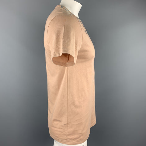 MARTIN MARGIELA Size L Tan Aids Fight Graphic Cotton V-Neck T-shirt