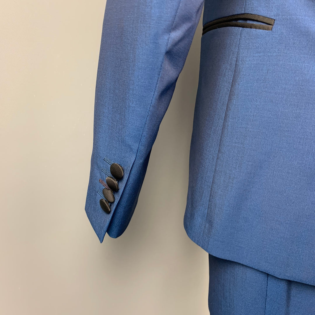PAUL SMITH Soho Fit Size 38 Regular Royal Blue Wool / Mohair Tuxedo Suit