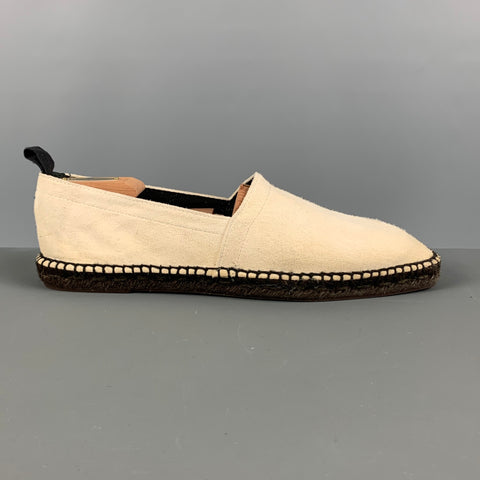 TOM FORD Size 11 Beige Solid Leather Espadrille Loafers