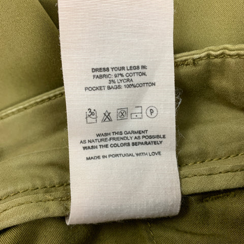 HOMECORE Size 34 Olive Cotton Lyrca Button Fly Casual Pants