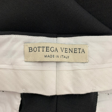 BOTTEGA VENETA Pre-Fall 2019 Size 42 Black Mohair Wool Notch Lapel Suit