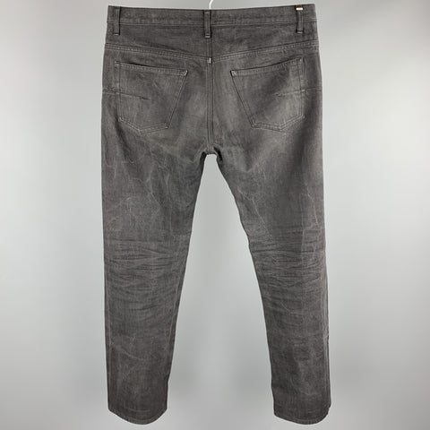 DIOR HOMME Size 32 Black Wash Denim Button Fly Jeans