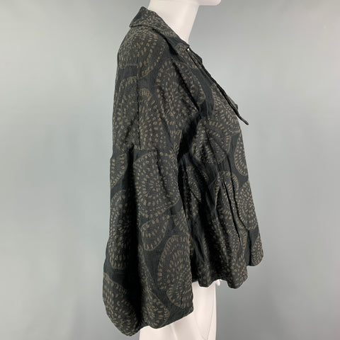 OSKA Size M Black Taupe Cotton Blend Circles Jacket