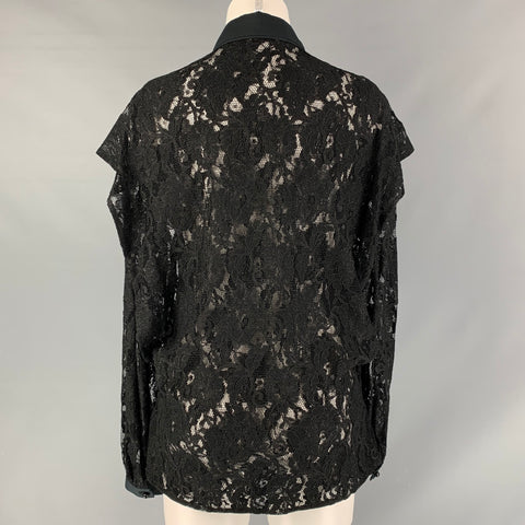 FRANCESCO SCOGNAMIGLIO Taille 4 Chemise boutonnée en dentelle en polyester noir