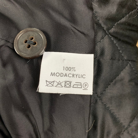 DRIES VAN NOTEN Size 4 Black Beige Faux Fur Quilted Vantom Jacket