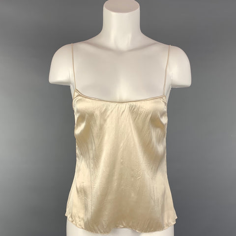 ELIE TAHARI Blouse caraco en soie froissée crème taille S