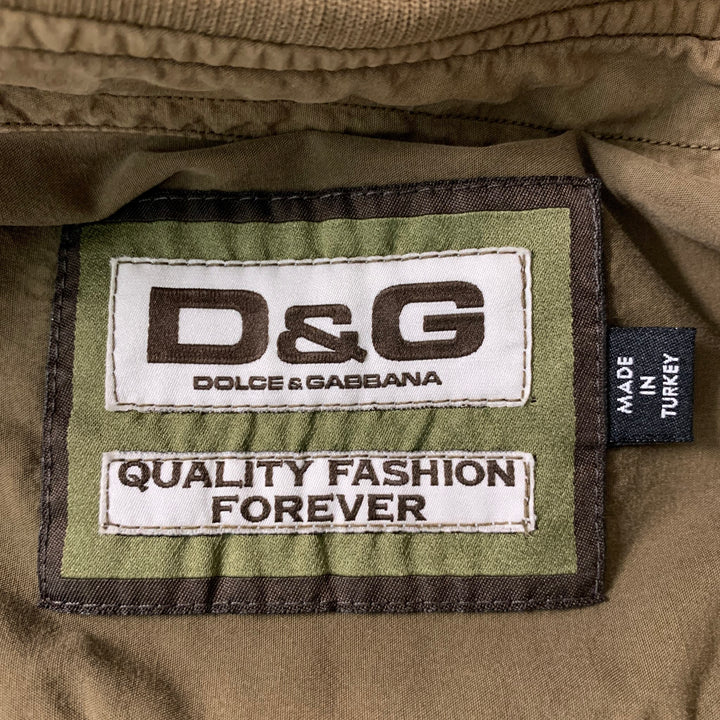 D&G by DOLCE & GABBANA Size L Brown Cotton Button Up Long Sleeve Shirt