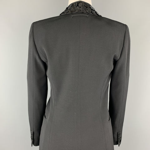 JEAN PAUL GAULTIER Size 6 Black Wool Button Shawl Collar Pants Suit