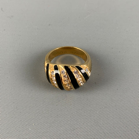 Bague VINTAGE Or Noir Strass