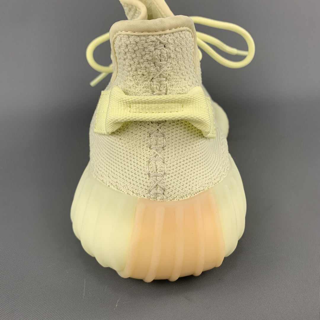 YEEZY X ADIDAS Size 12 Butter Yellow Solid Nylon Lace Up Sneakers Sui Generis Designer Consignment YEEZY X ADIDAS Size 12 Butter Yellow Solid Nylon Lace Up Sneakers Sui Generis Designer Consignment
