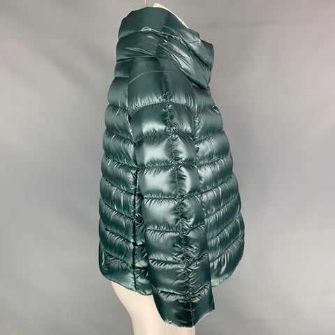 HERNO Size 6 Sea Foam Quilted Nylon Sofia Jacket