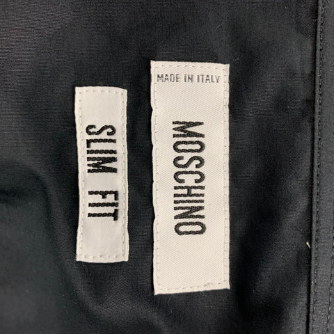 MOSCHINO Size XXL Black Cotton Button Up Long Sleeve Shirt