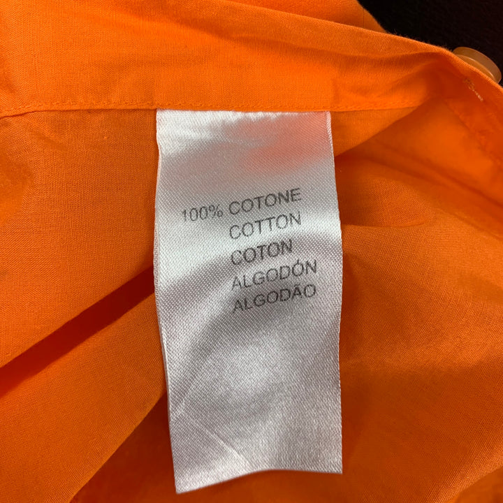 VERSACE COLLECTION Trend Size L Orange Cotton Button Up Long Sleeve Shirt