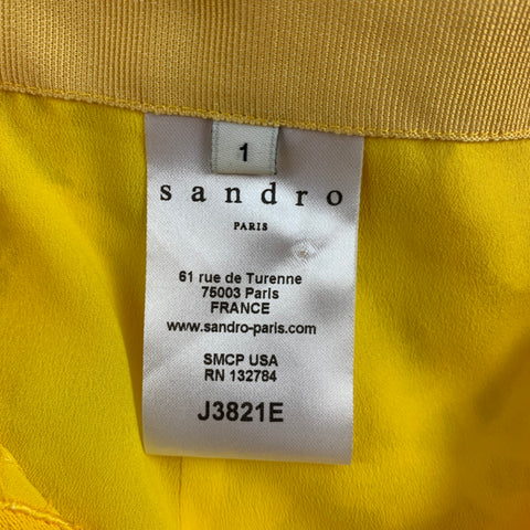 SANDRO Size S Yellow Rayon Blend Lace Midi Skirt