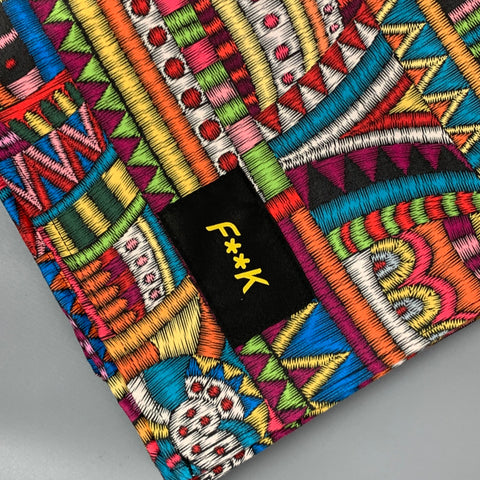F**K Multi-Color Print Polyester Scarf
