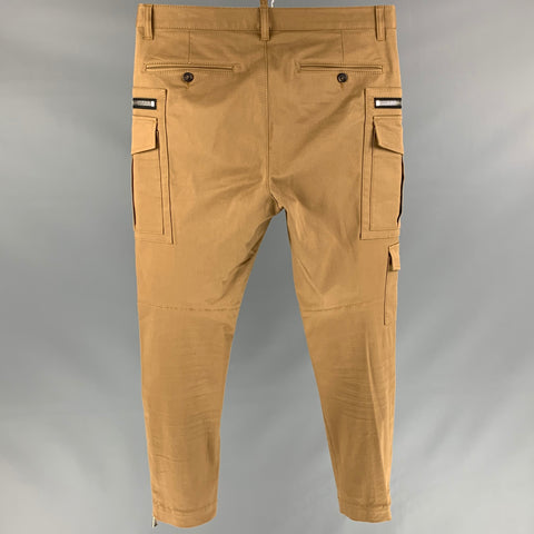 DSQUARED2 Size 30 Tan Cargo Zipper Pockets Casual Pants